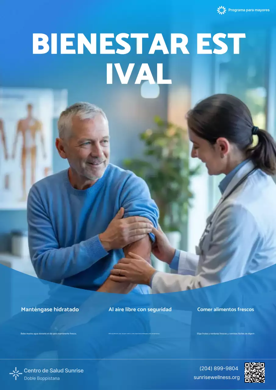 Promoción de Bienestar Moderno Azul Verano Hospital de Mayores Médico