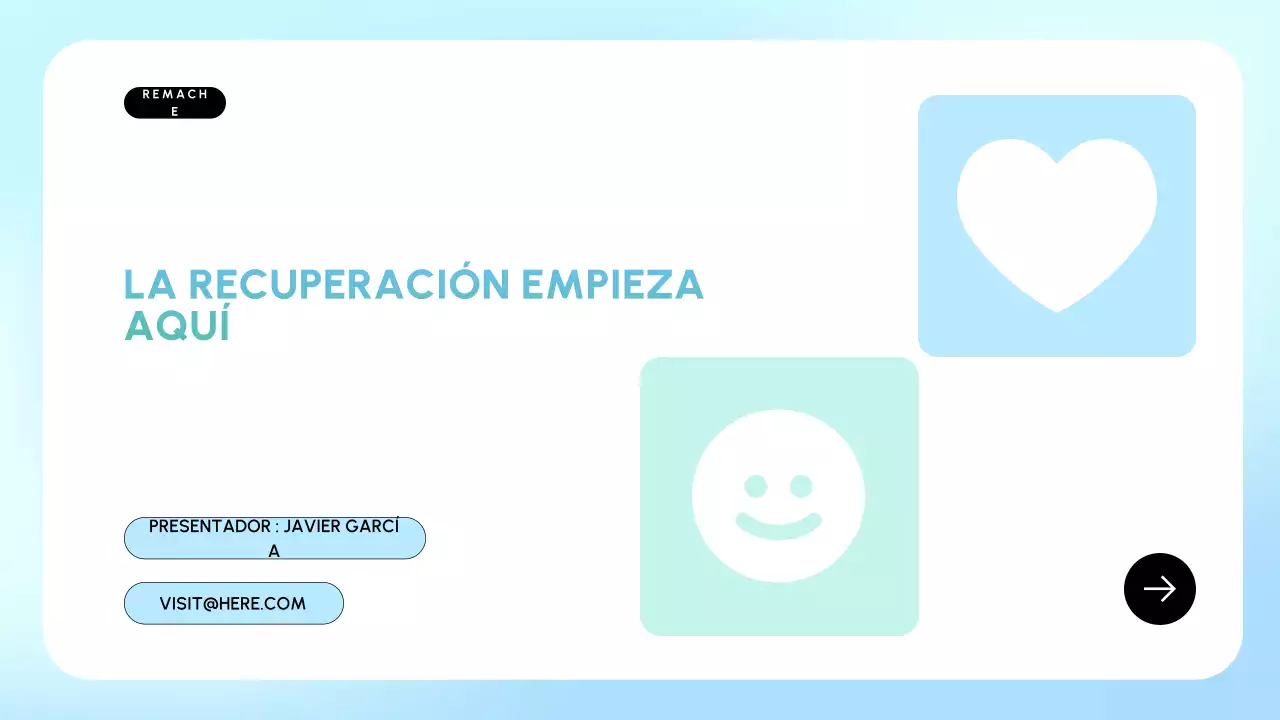 Presentación de recuperación mínima azul