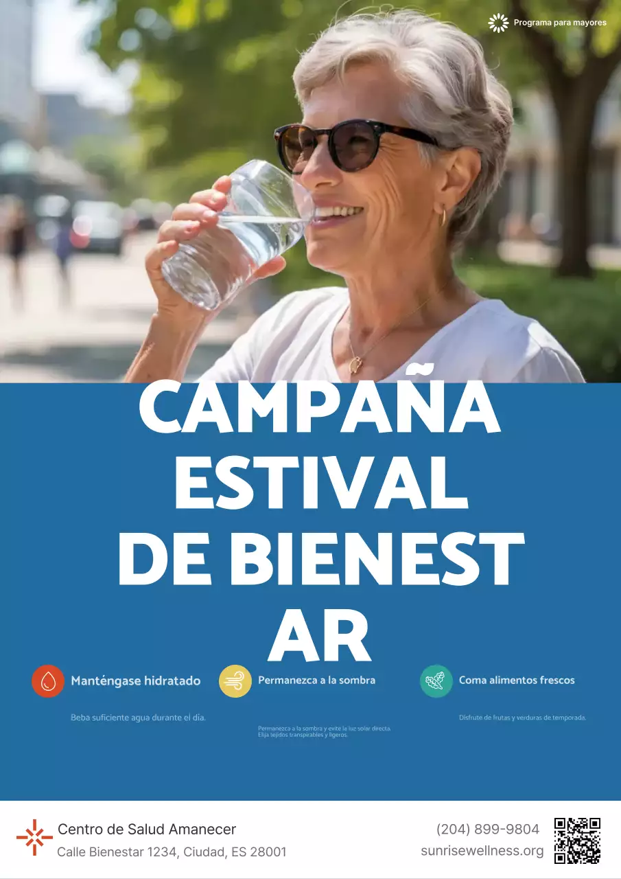 Promoción de Bienestar Moderno Azul Verano Hospital de Mayores Médico