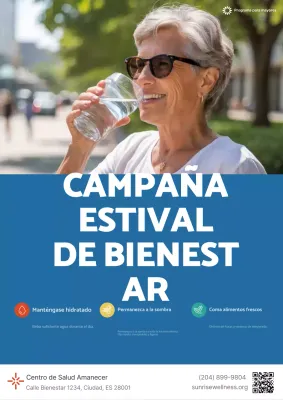 Promoción de Bienestar Moderno Azul Verano Hospital de Mayores Médico