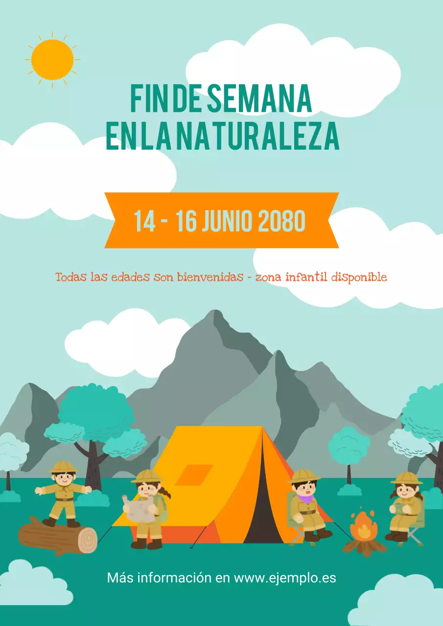 Cartel de invitación al festival de camping
