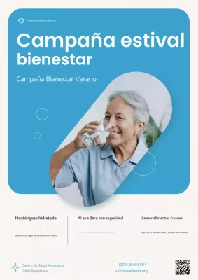 Anuncio de Blue Modern Wellness Hospital de verano para personas mayores