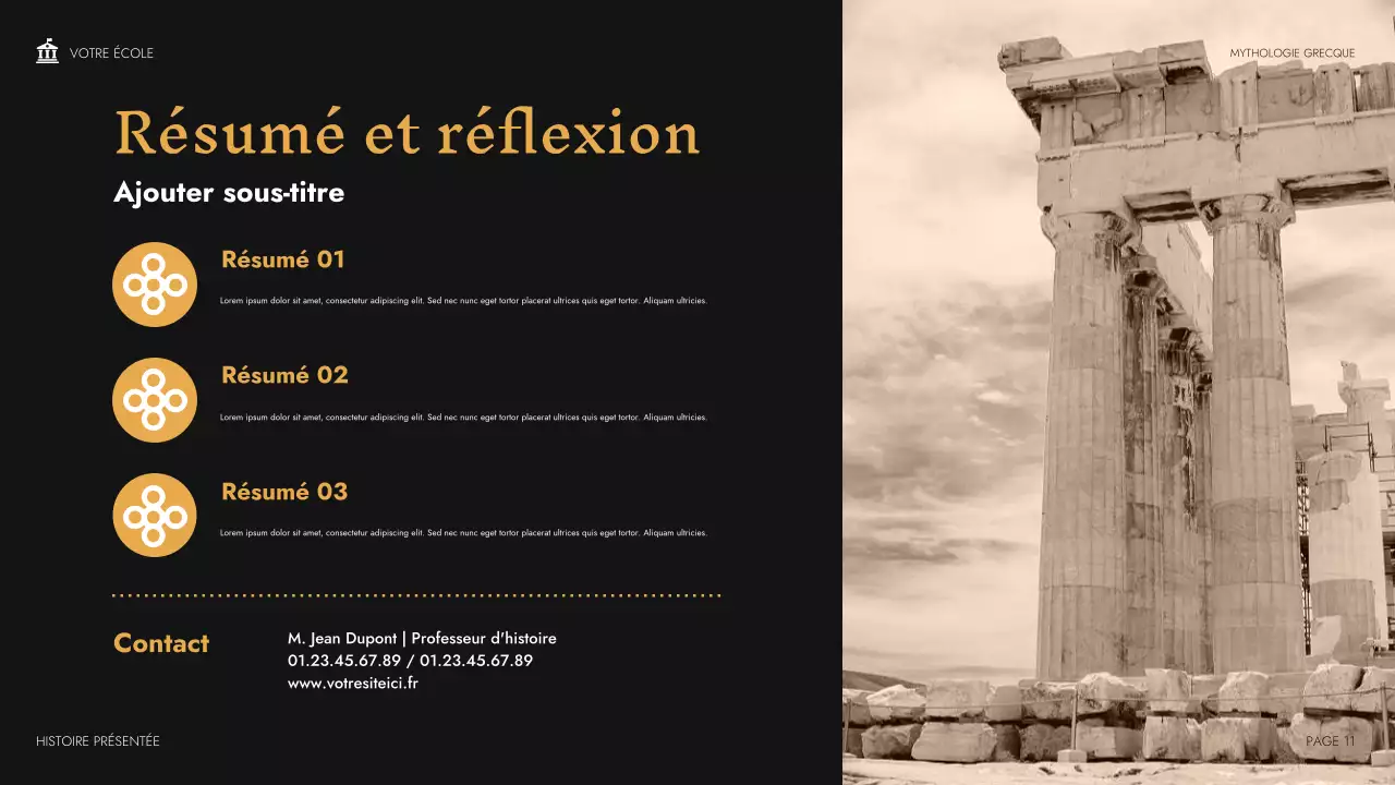 Présentation du cours de mythologie classique beige