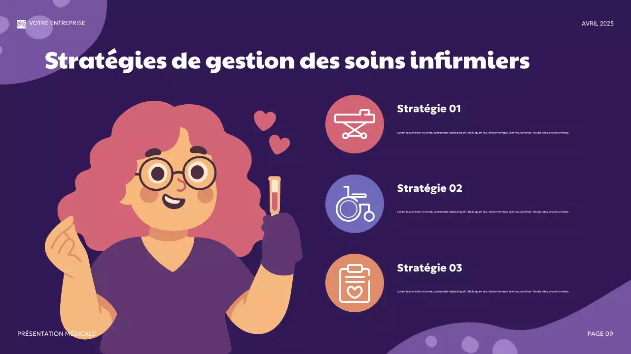 Présentation médicale moderne violette