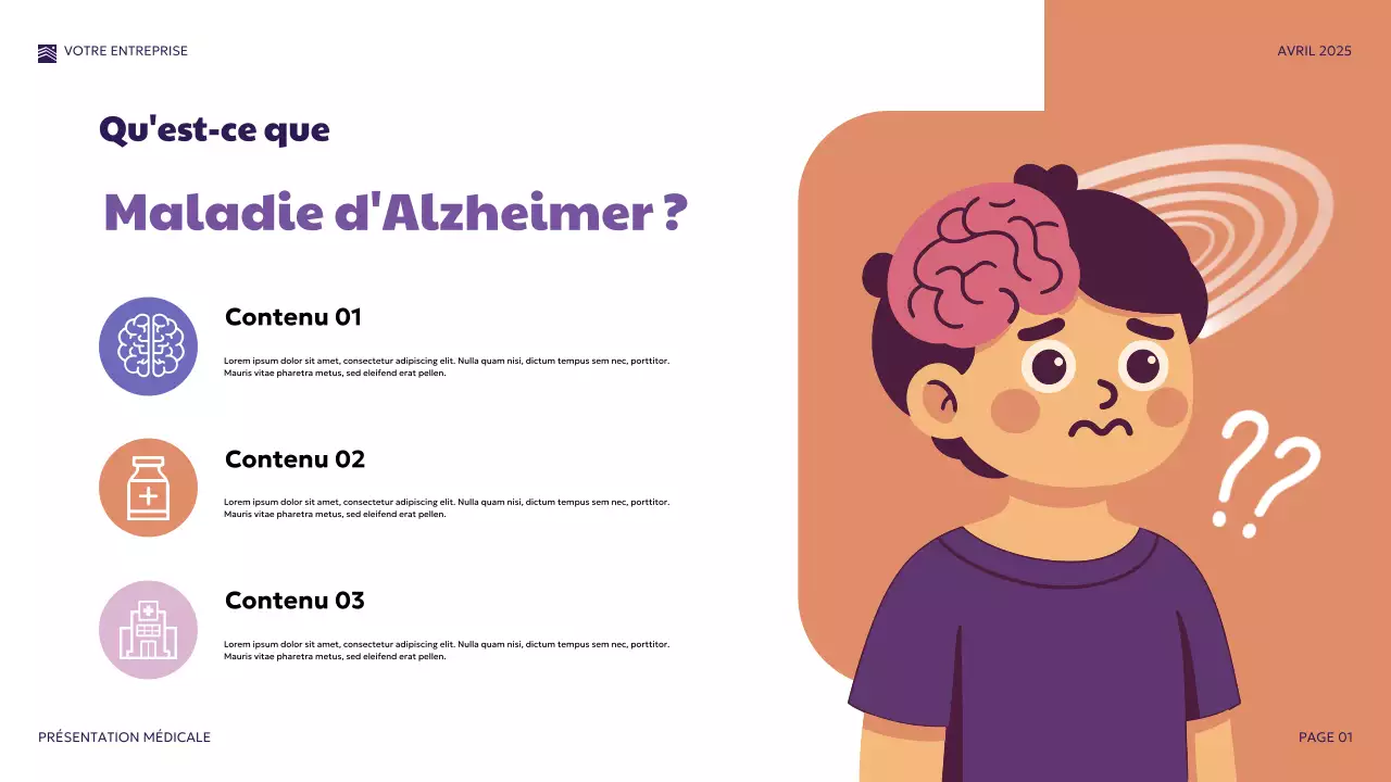 Présentation médicale moderne violette