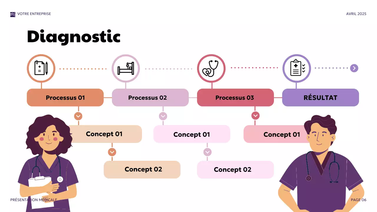 Présentation médicale moderne violette