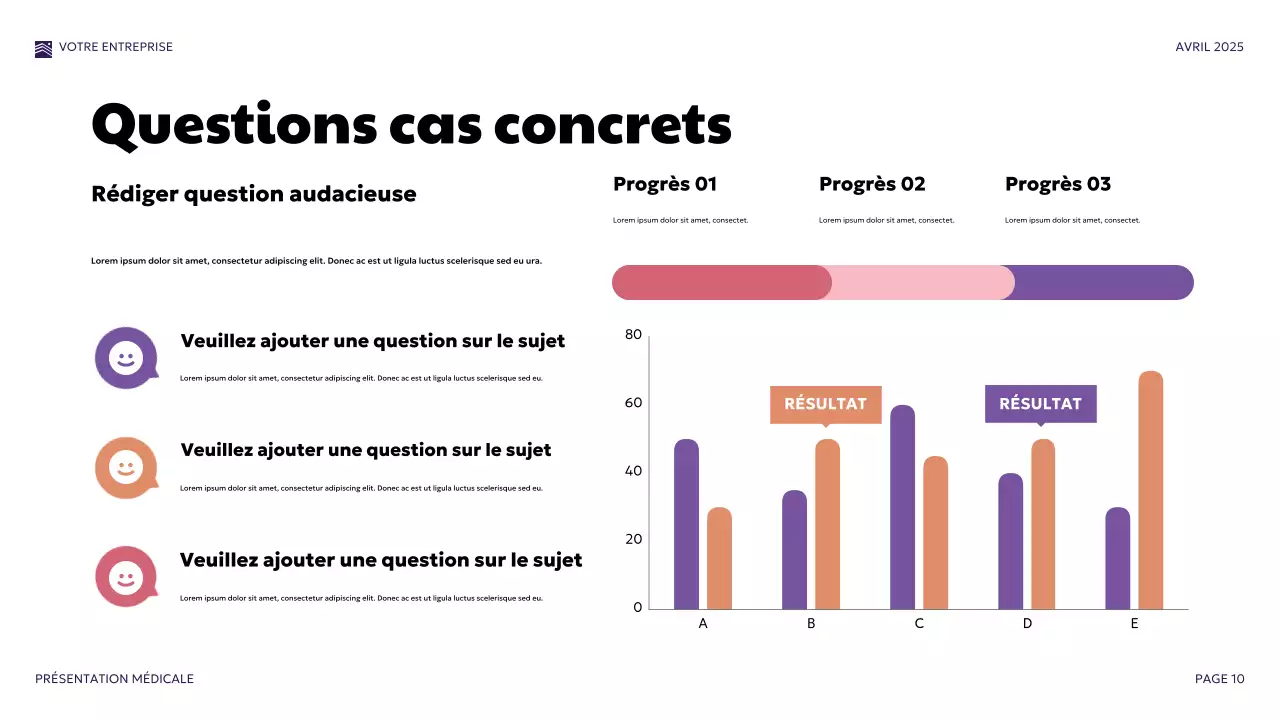 Présentation médicale moderne violette