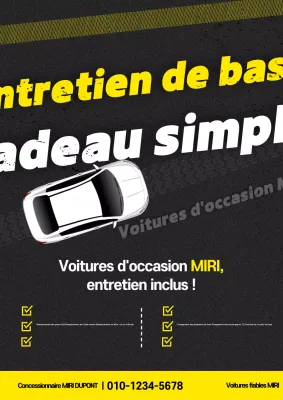 Annonce de voiture d'occasion avec contraste jaune