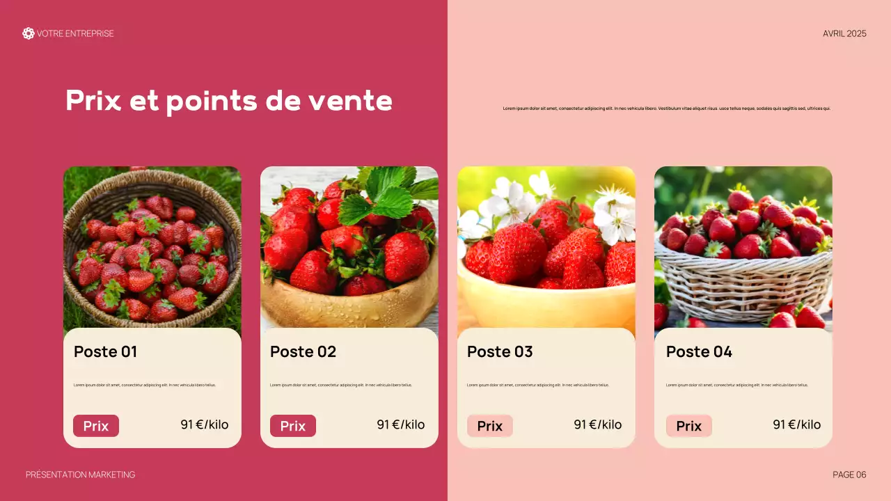 Présentation du rouge moderne et biologique