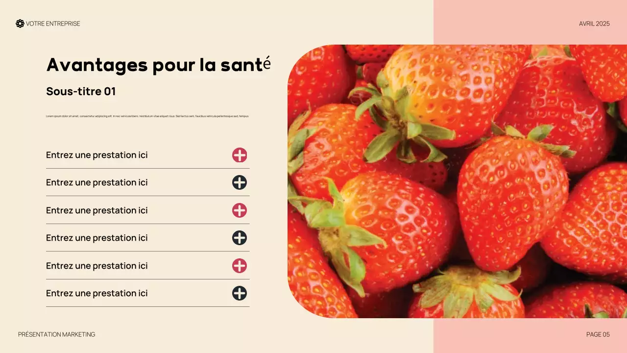 Présentation du rouge moderne et biologique