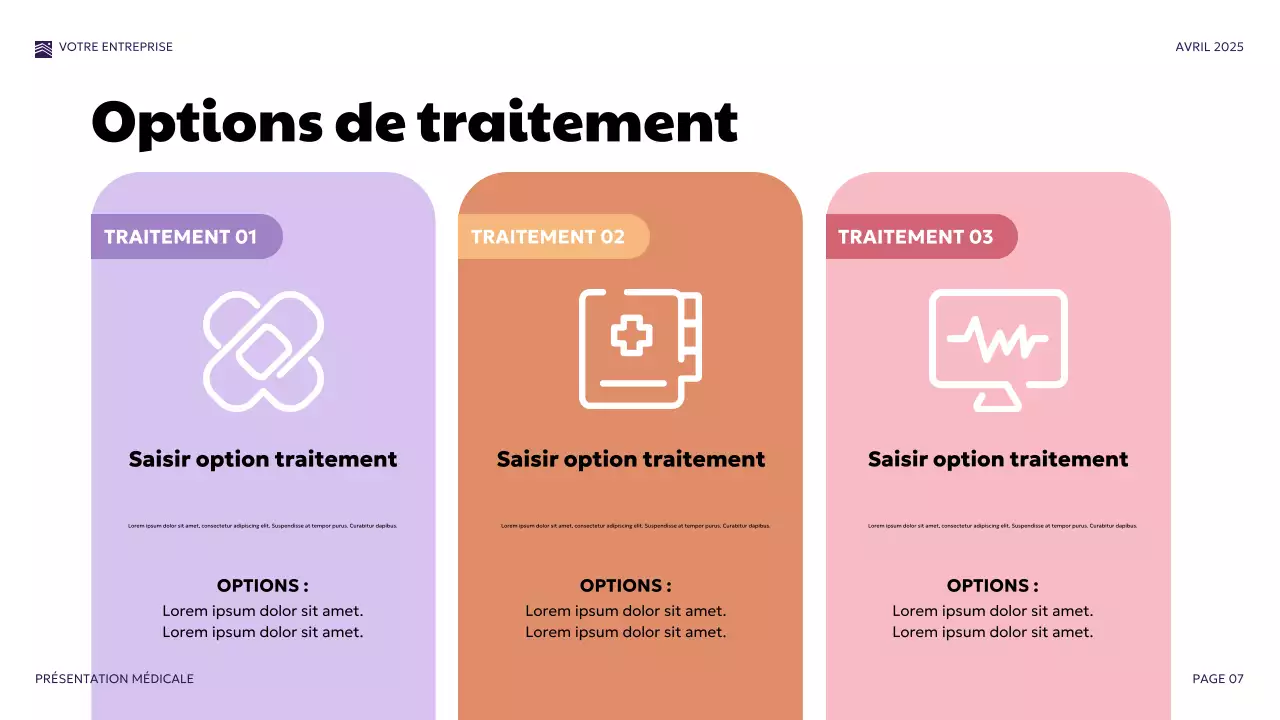 Présentation médicale moderne violette