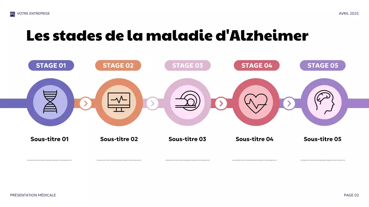 Présentation médicale moderne violette