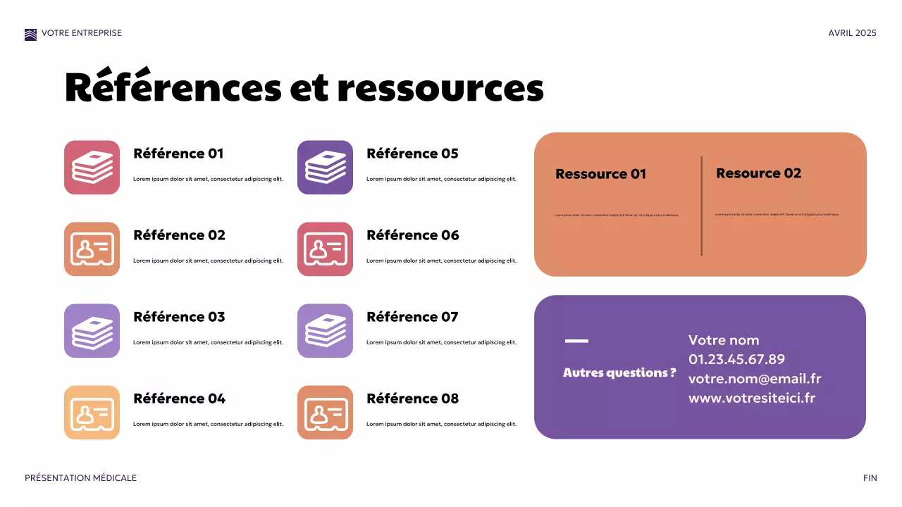 Présentation médicale moderne violette