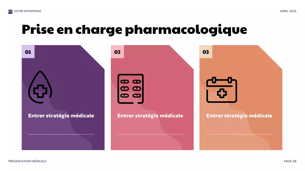 Présentation médicale moderne violette