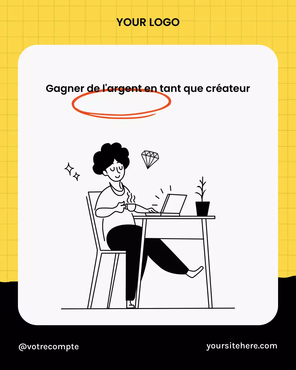 Guide du créateur minimaliste jaune sur les réseaux sociaux