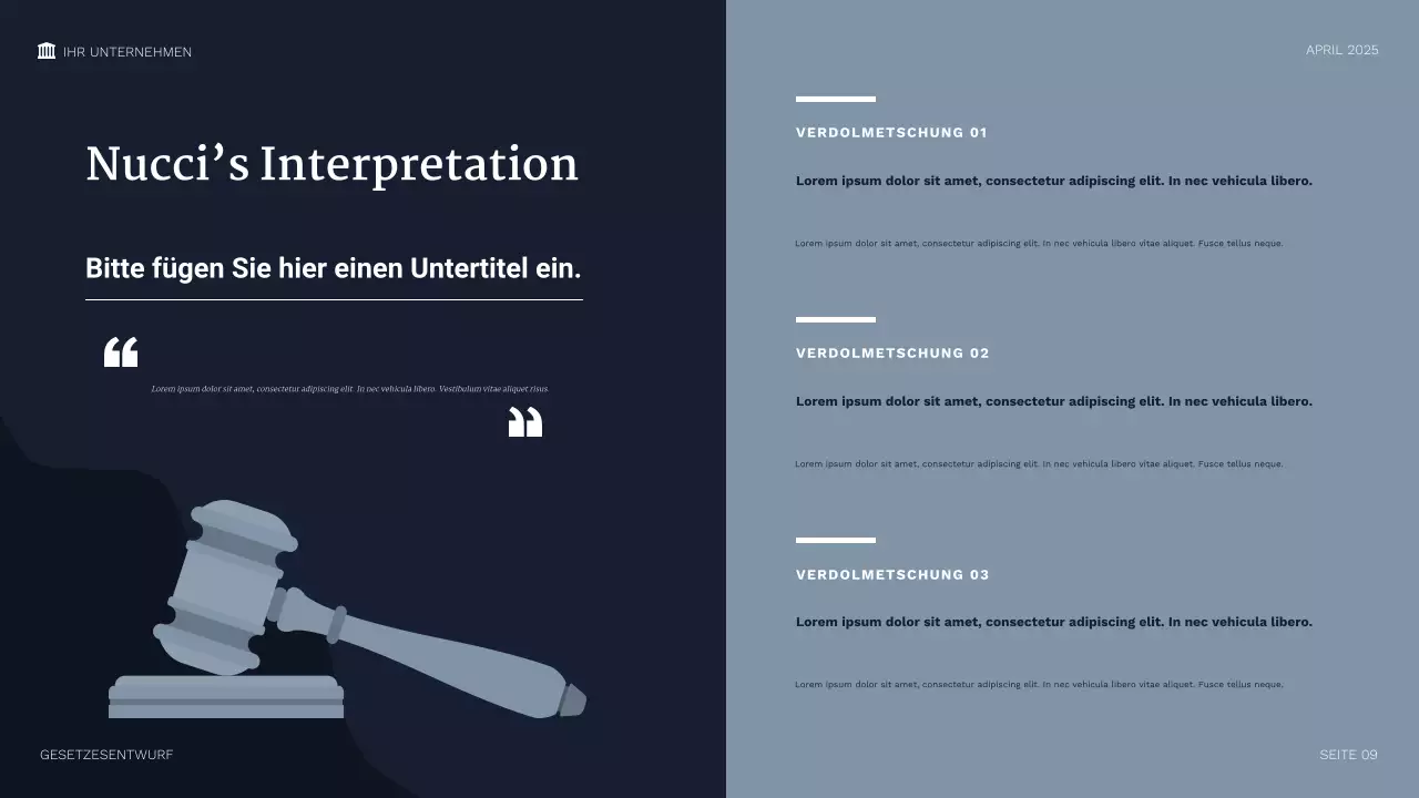 Professionelle Rechtspräsentation der Marine