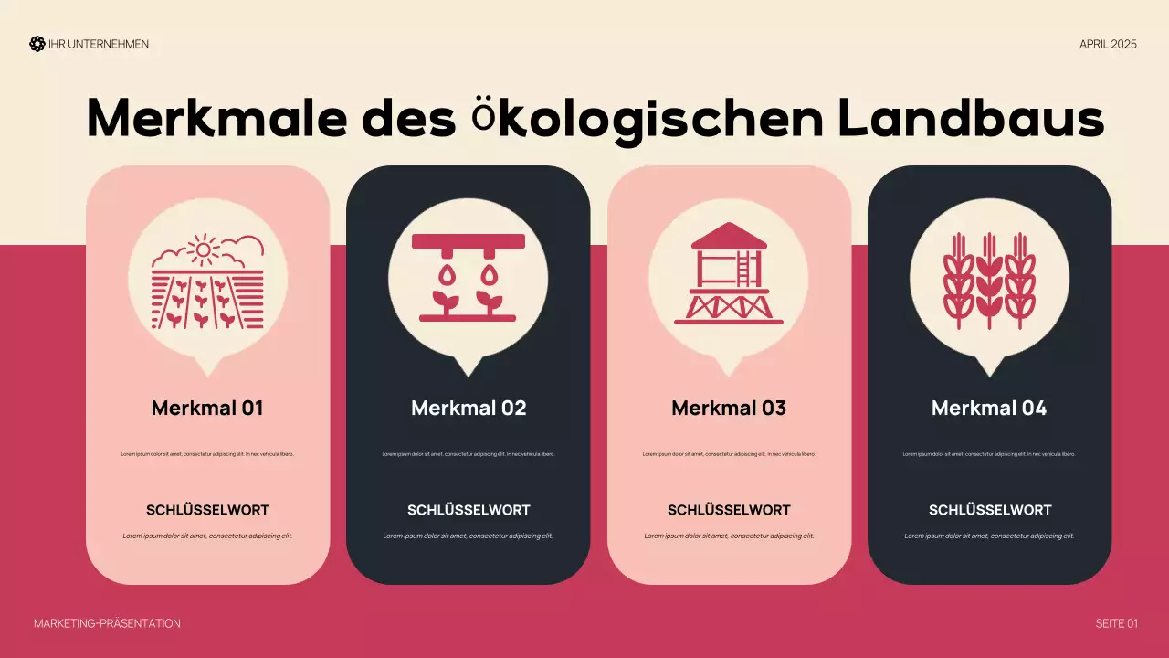 Rote moderne organische Präsentation