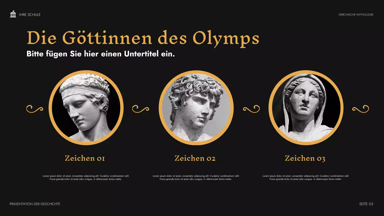 Beige Klassische Mythologie-Klasse Präsentation