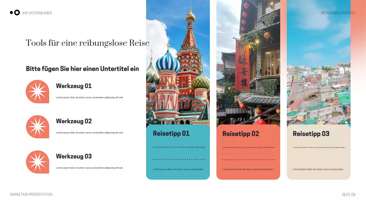 Lila Moderne Reisepräsentation