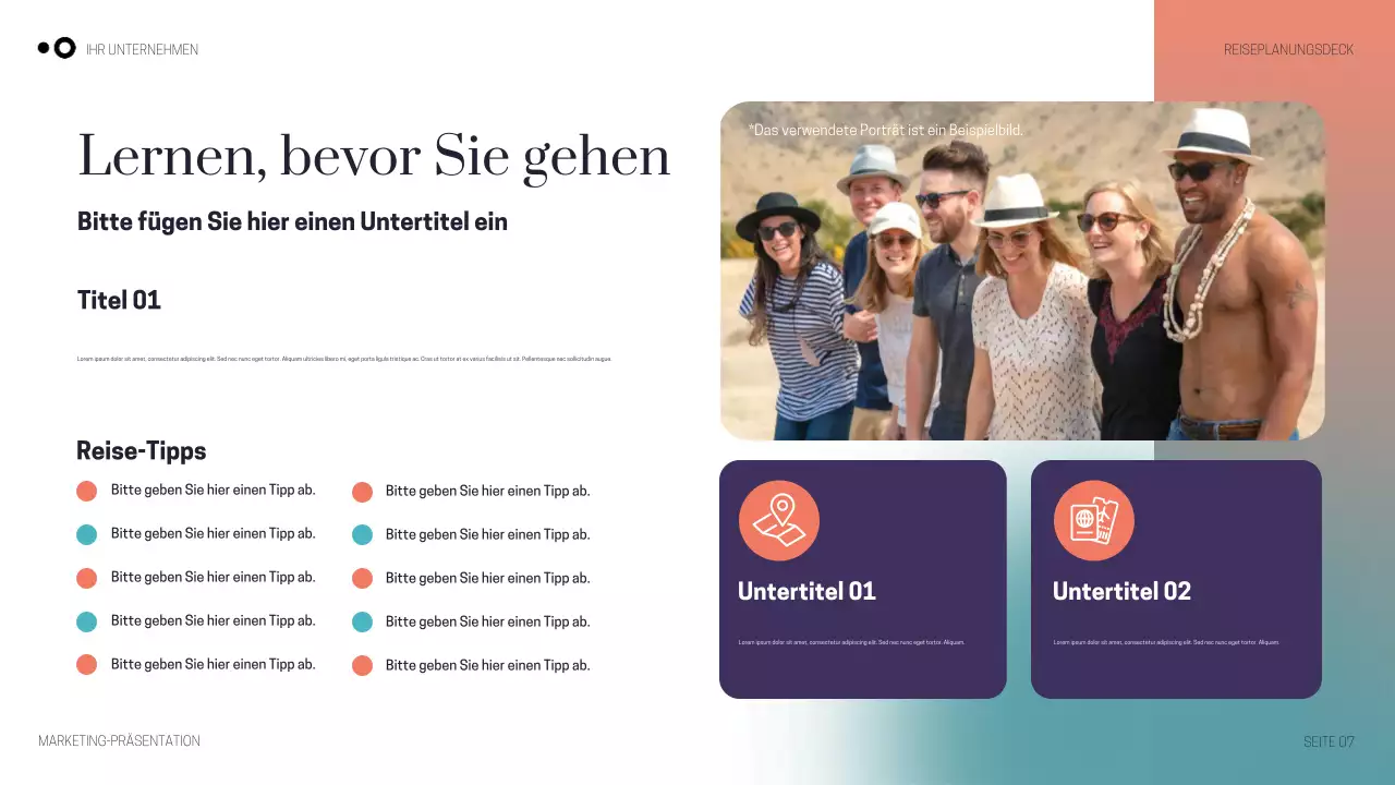 Lila Moderne Reisepräsentation