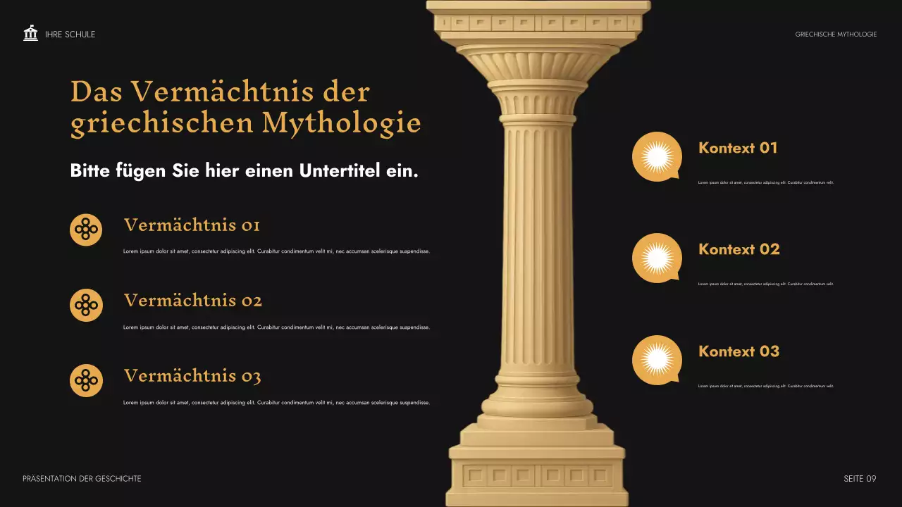 Beige Klassische Mythologie-Klasse Präsentation