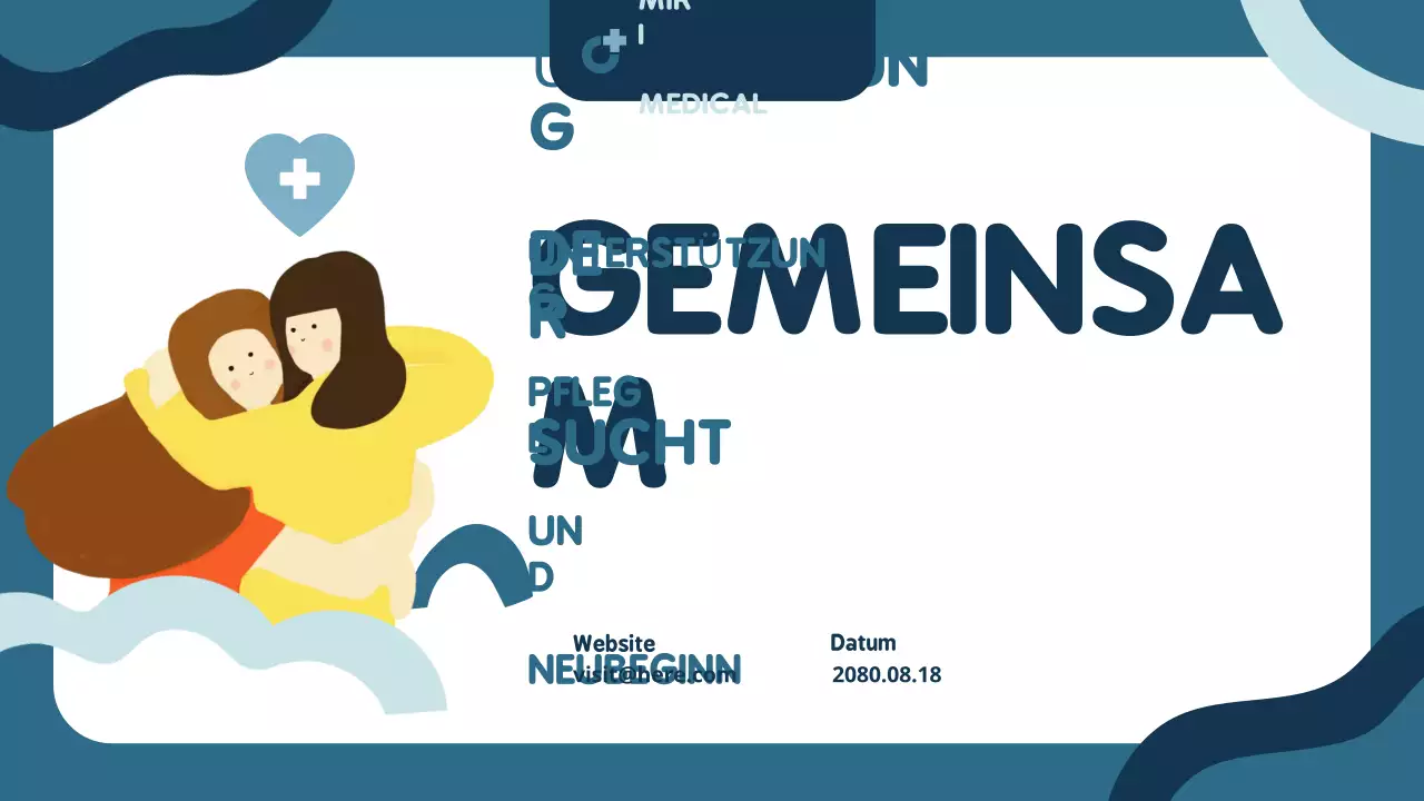 Blaue moderne Sucht-Ankündigung Präsentation