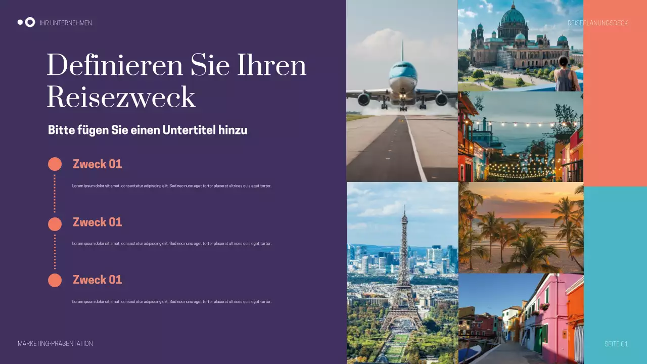 Lila Moderne Reisepräsentation