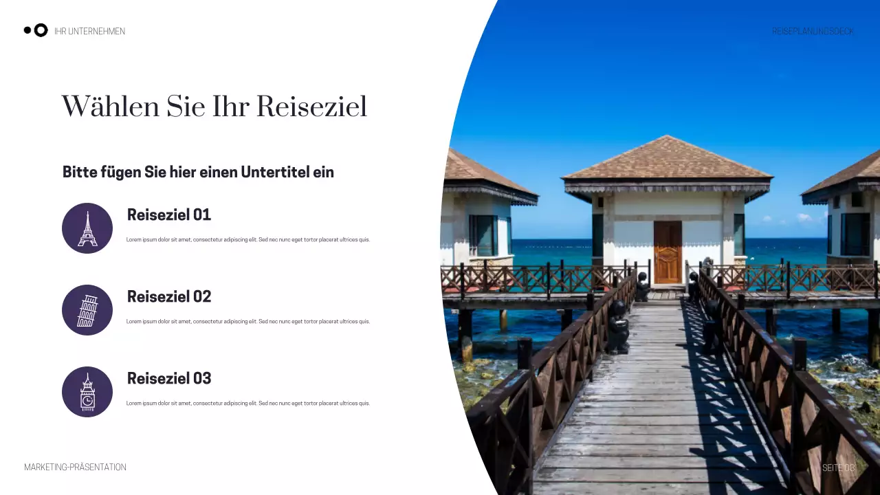 Lila Moderne Reisepräsentation