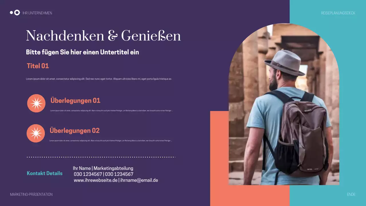 Lila Moderne Reisepräsentation