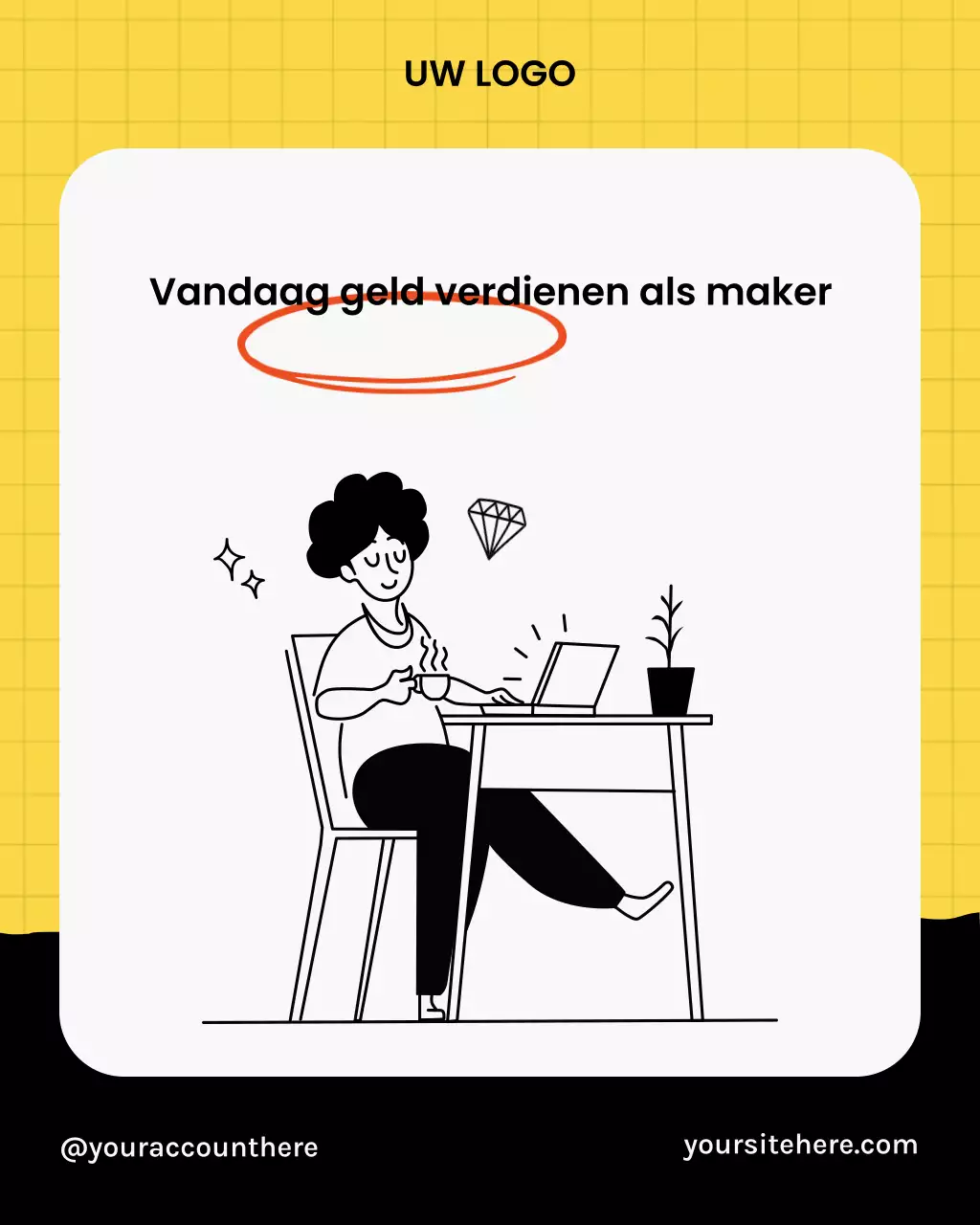 Gele Minimal Creator-gids voor sociale media