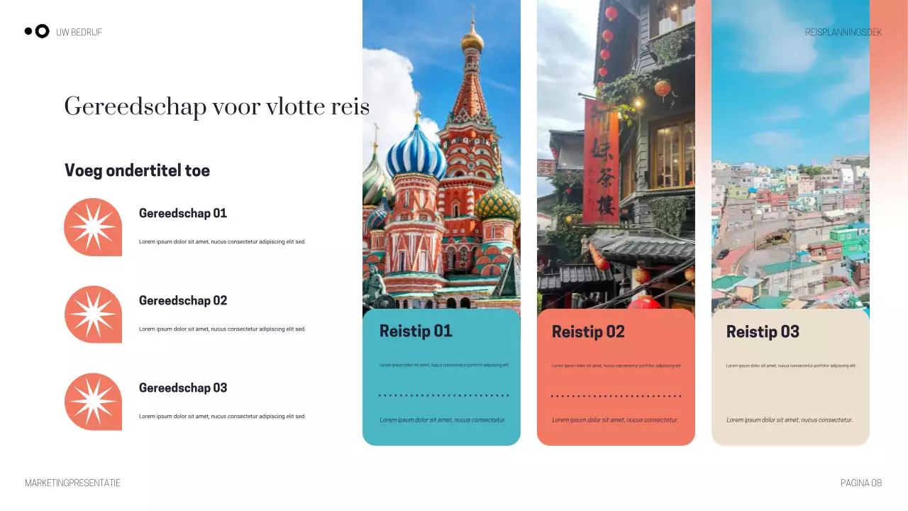 Paarse moderne reispresentatie