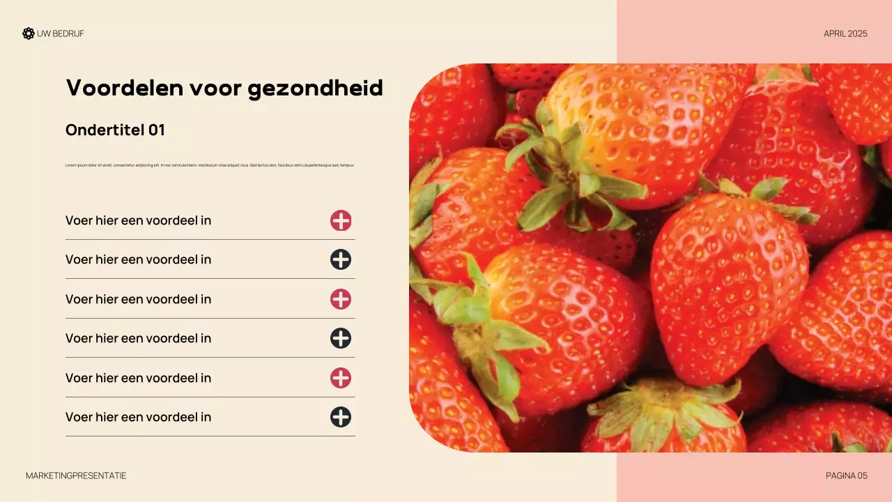 Rode moderne organische presentatie