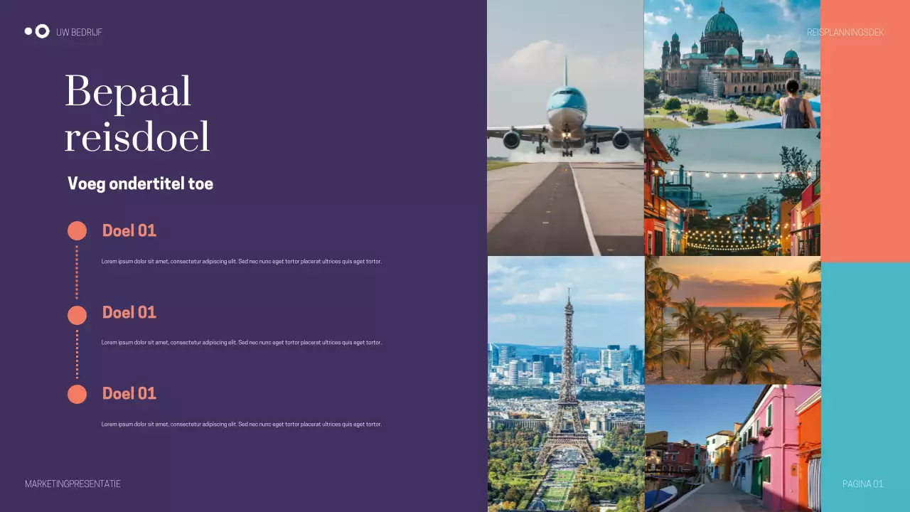 Paarse moderne reispresentatie