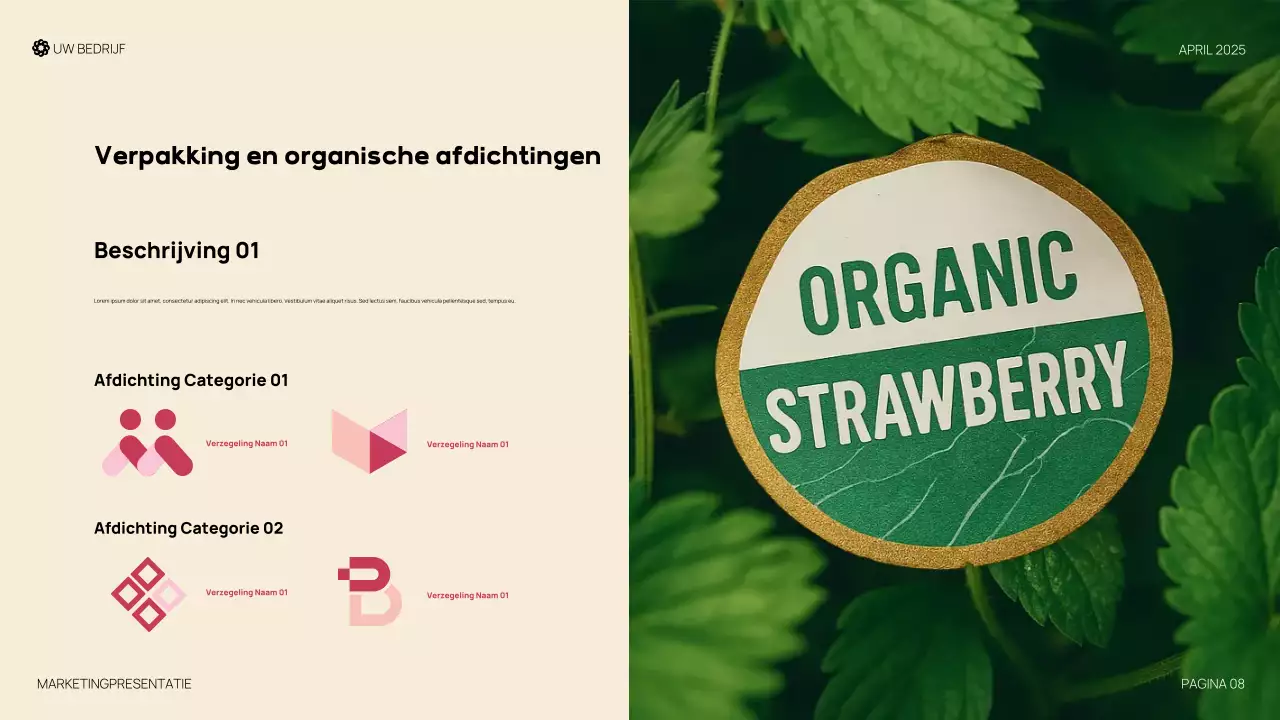 Rode moderne organische presentatie