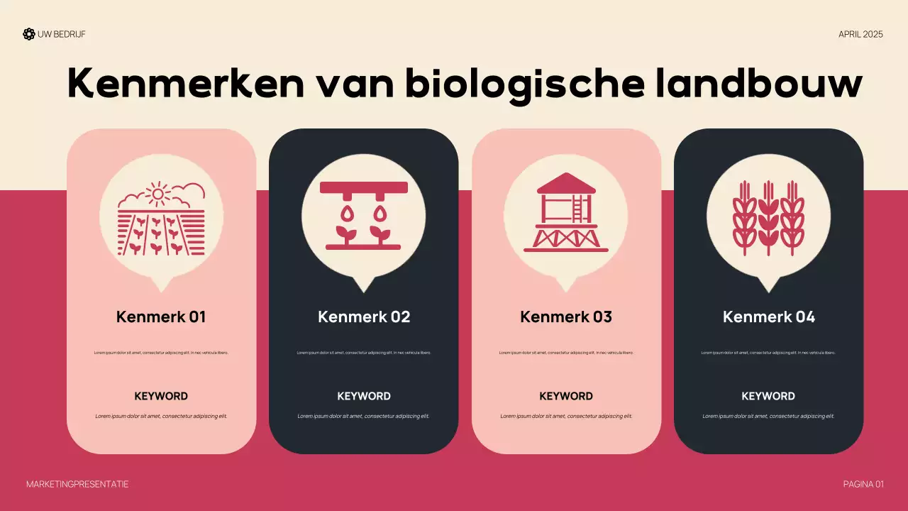 Rode moderne organische presentatie