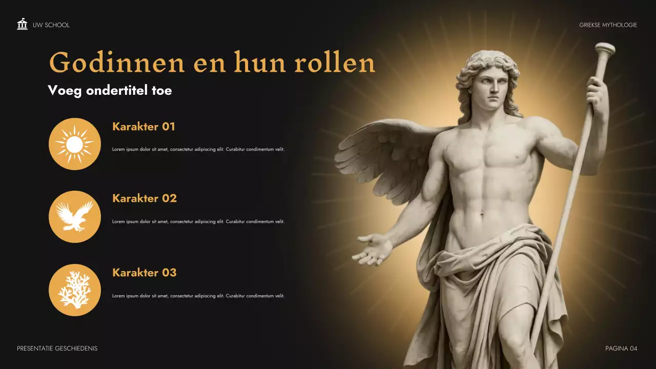 Beige Klassieke Mythologie Klaspresentatie