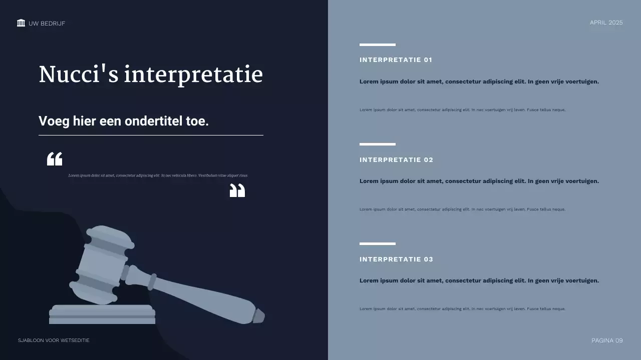 Professionele juridische presentatie van de marine