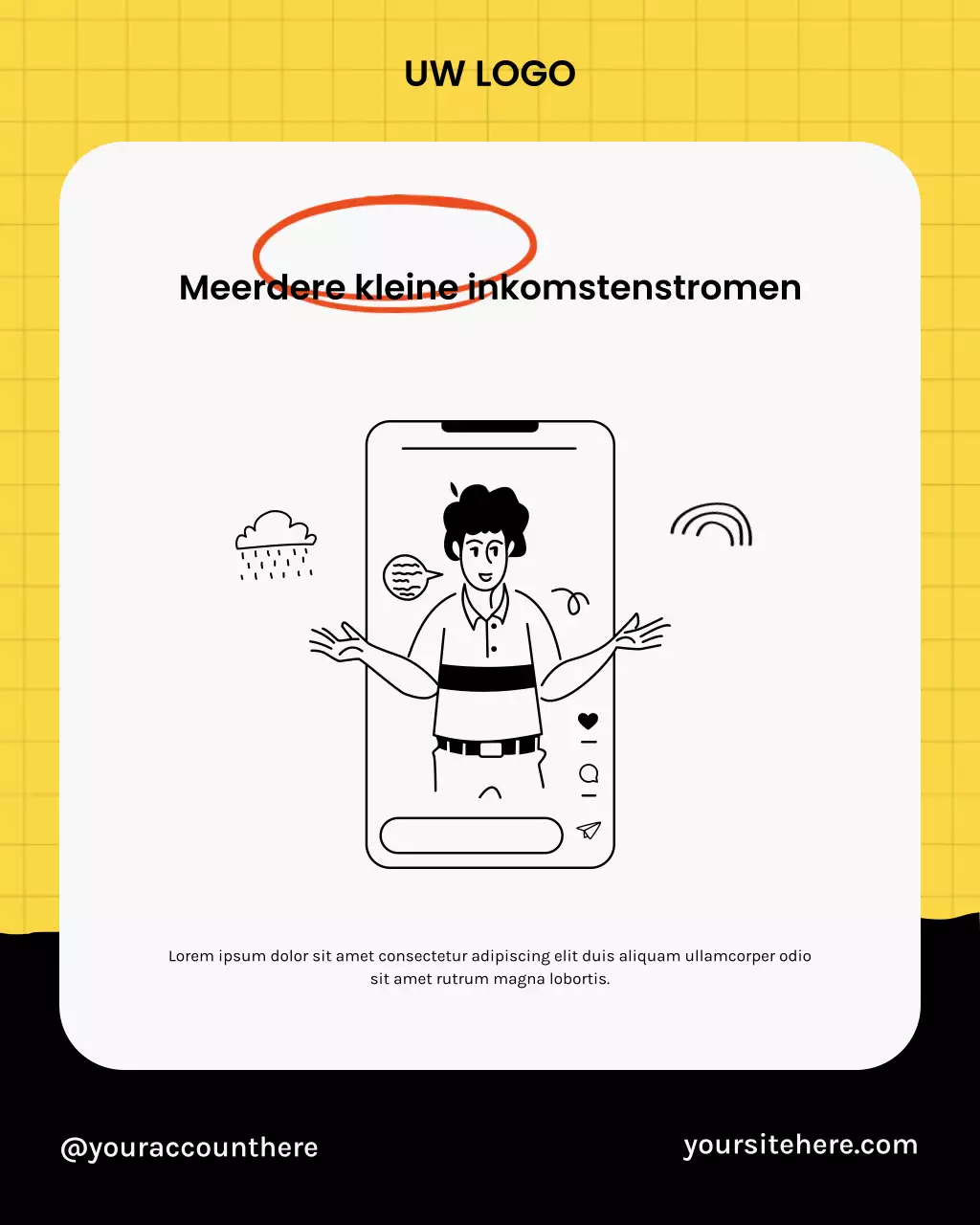 Gele Minimal Creator-gids voor sociale media