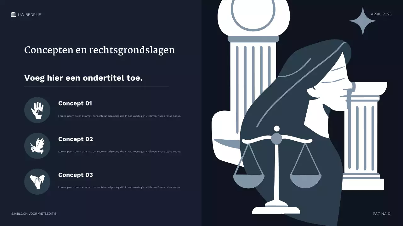 Professionele juridische presentatie van de marine