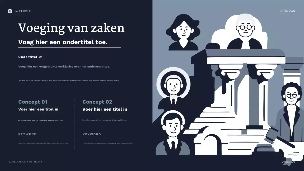 Professionele juridische presentatie van de marine