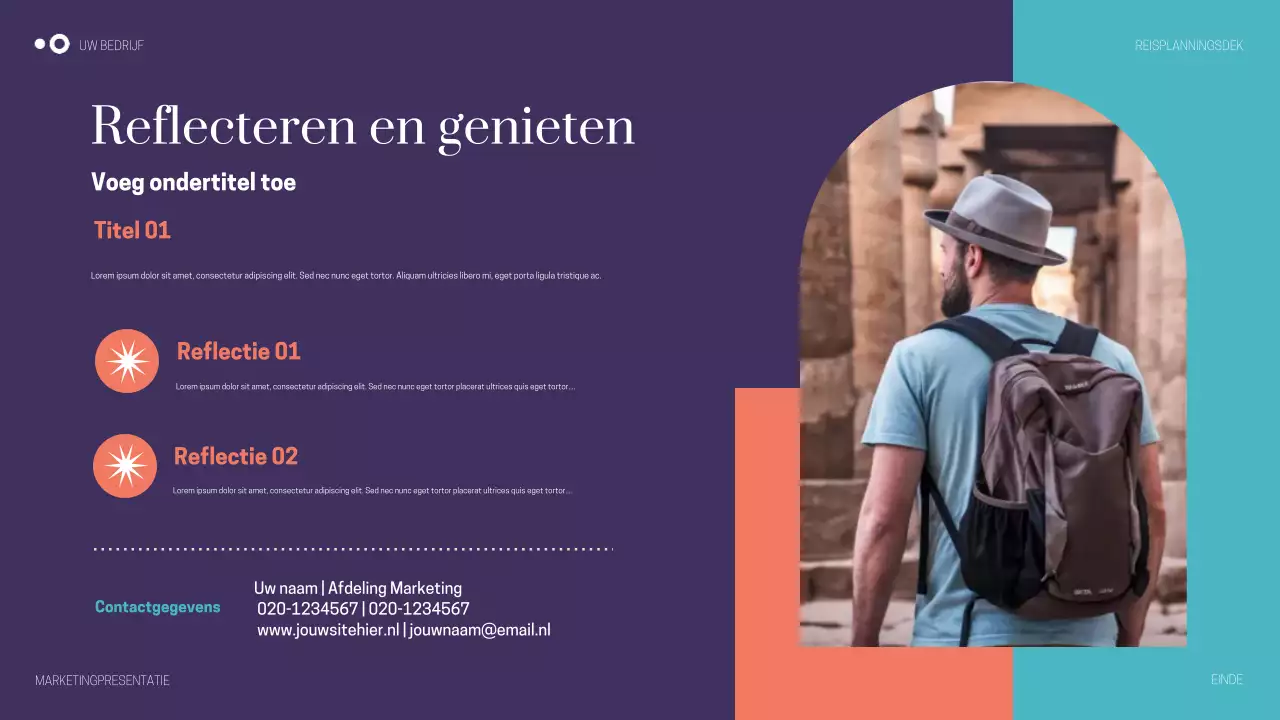 Paarse moderne reispresentatie