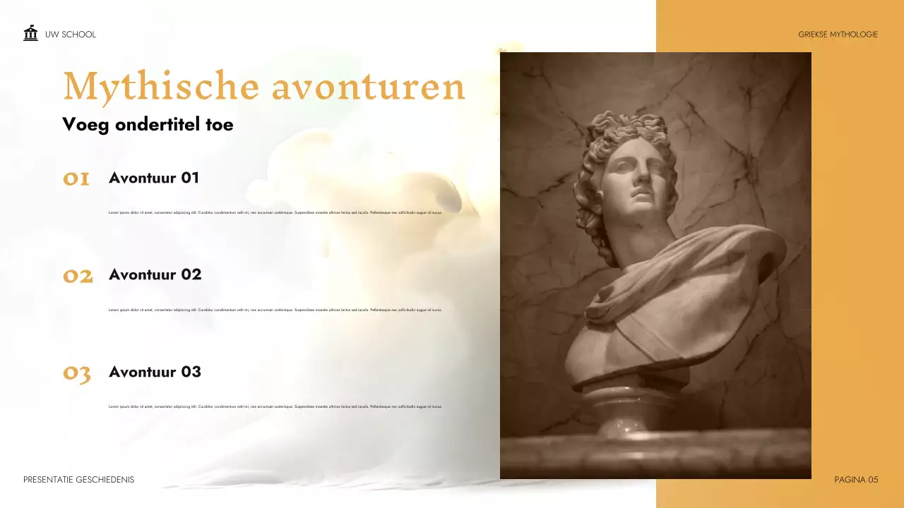 Beige Klassieke Mythologie Klaspresentatie