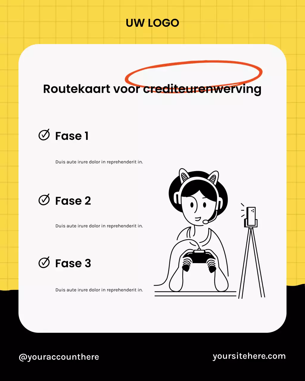 Gele Minimal Creator-gids voor sociale media