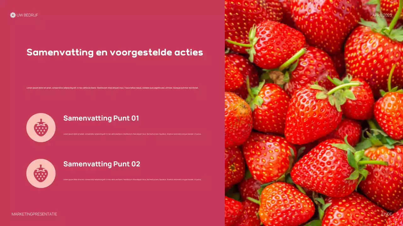 Rode moderne organische presentatie