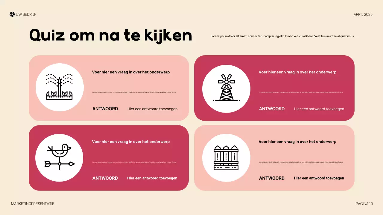 Rode moderne organische presentatie