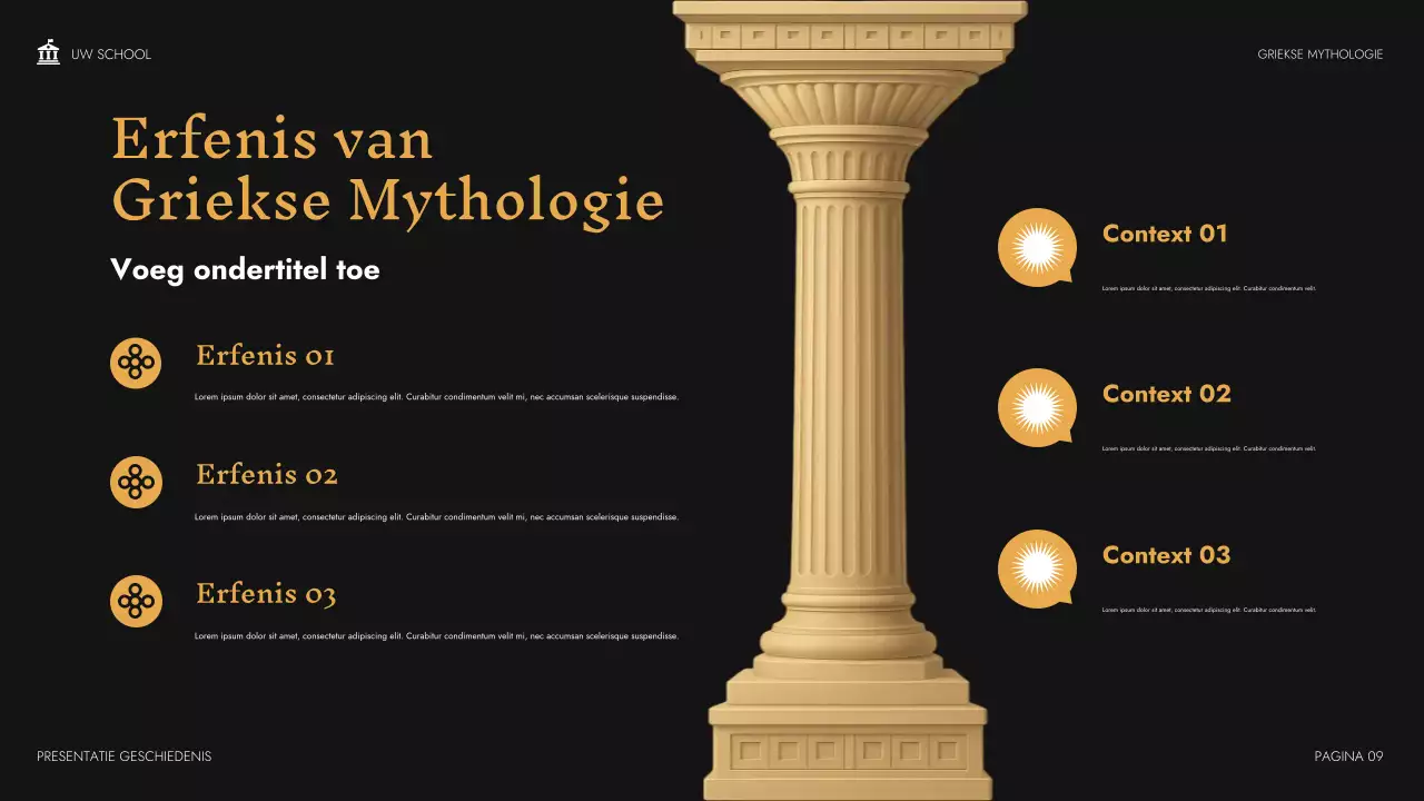 Beige Klassieke Mythologie Klaspresentatie