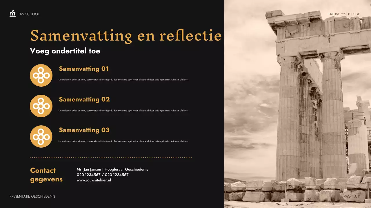 Beige Klassieke Mythologie Klaspresentatie