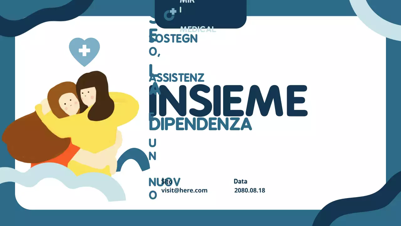 Presentazione dell'annuncio sulla dipendenza moderna blu