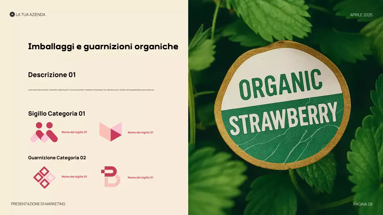 Presentazione organica moderna rossa