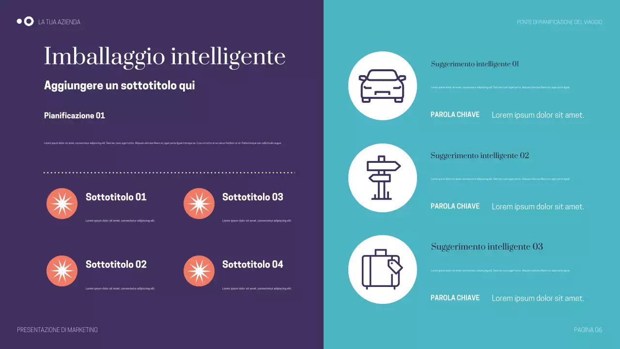 Presentazione di viaggio moderna viola